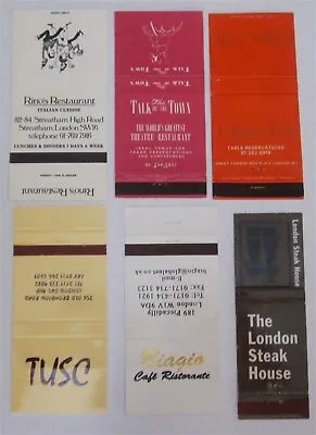 ENGLAND LONDON HOTELS RESTAURANTS TUSC BIAGIO L'EPEE D'OR 6 MATCHBOOK COVERS • $4.99
