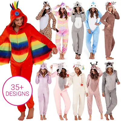 £26.97 • Buy Ladies 1Onesie Womens All In One Pyjamas Hooded Pajama Set Fleece Girls Animal 