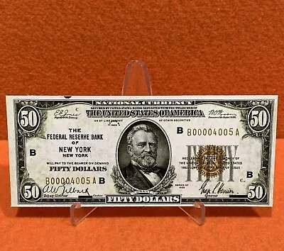$3 • Buy 1929 FIFTY DOLLAR BILL (STICKER!) Low Serial Number (READ DESCRIPTION !!)