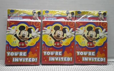 Lot Of 3 Mickey Mouse Clubhouse 8 Ct. Birthday Party Invite Thank You Postcard • $18.83