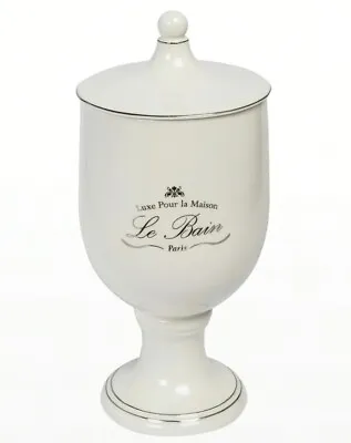 KASSATEX | Le Bain | White Porcelain | Large Footed Canister W/Lid • £48.65