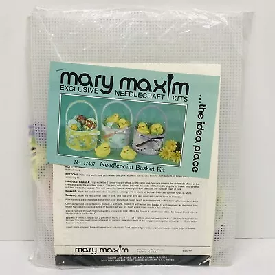 Mary Maxim Needlepoint Spring Easter Basket Kit No 17487 USA NOS • $18.99