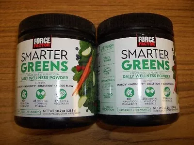 2 Force Factor Smarter Greens Daily Wellness Powder 10.2 Oz Each Exp 1/26 • $32