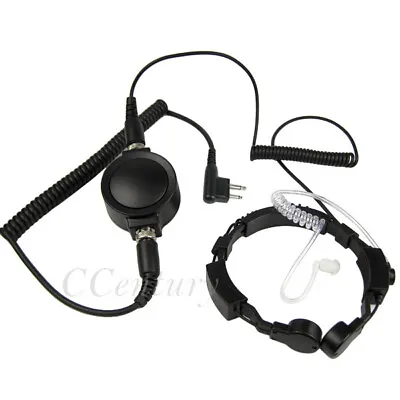 Military Tactical Throat Microphone Earpiece Headset For Motorola GP308 CP200  • $44.45