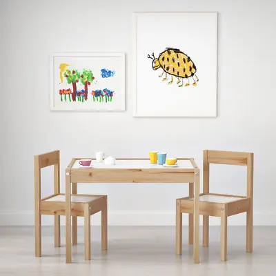 IKEA LÄTT Children's Table With 2 Chairs White/pine Eating Drawing Playing Fun • £40.07
