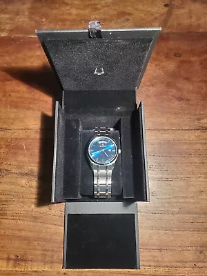 Bulova Classic Blue Dial Stainless Steel Men's Watch (96C125) • $40
