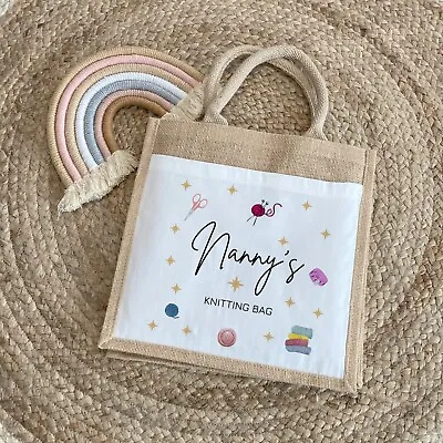 Personalised Knitting Bag Gift For Nanny Nan Grandma Mothers Day Present For Her • £10.44