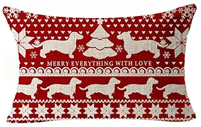 Bohemian Merry Christmas Tree Dachshund Snowflake Merry Everything In Red Decora • $14.23