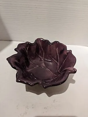 3 Hand Painted Purple Cabbage Leaf Shape Bowl Microwave Dishwasher  Home Brand • $14