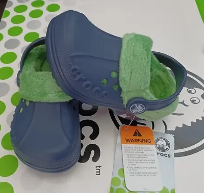 CROCS POLAR BLITZEN MAMMOTH KID BAYA CLOG SHOE~Blue Green~Toddler C 6/7~NWT • $28.95