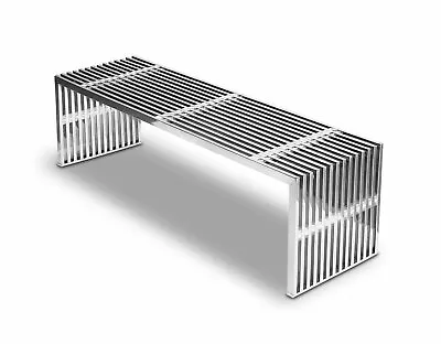 Stainless Steel Bench Seat Stainless Steel Bench With Acrylic Spacers L 140 Cm • £721.68