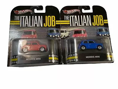 Hot Wheels Retro Entertainment The Italian Job Red And Blue Morris Mini (Lot-2) • $57.99