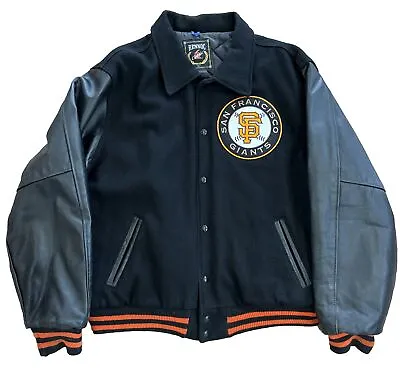 San Francisco Giants MLB Baseball Varsity Leather Letterman Jacket Mens Sz Large • $189.95