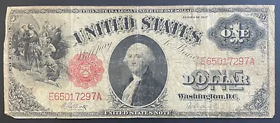 $195.13 • Buy 1917 $1 Saw Horse Large Legal Tender Red Seal Fr# 37. Nice Complete Note