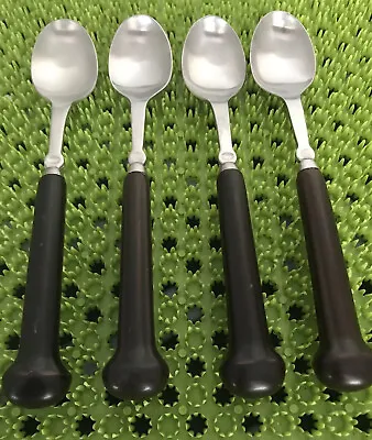 Denby-Langley SAMARKAND BROWN Stainless 4 Teaspoons England Flatware E29G • $66.95