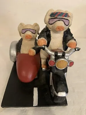 Vntg Motorcycle Figurine Adorable Hogs On A Hog 1996 Young’s Rare See All Photos • $13.50