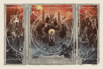 Gabz The LORD Of The RINGS Triptych Silver Variant Giclee 24 X 36  MONDO #x/210 • $131.19