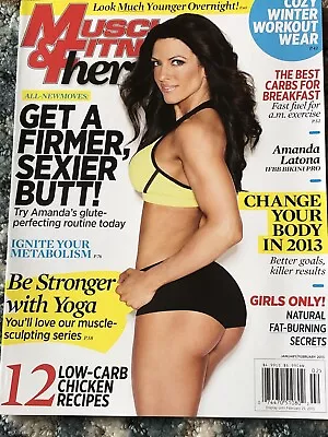 BRAND NEW Muscle & Fitness Hers Jan/Feb 2013 Amanda Latona Cover - A Sexier Butt • $3.99