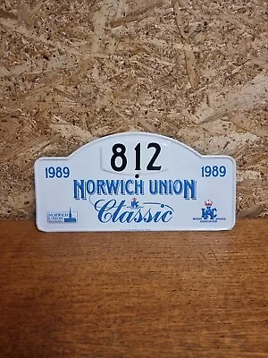 1989 Norwich Union Classic Original Rally Plate For # 812 Rac Motor Sports  • £24.95