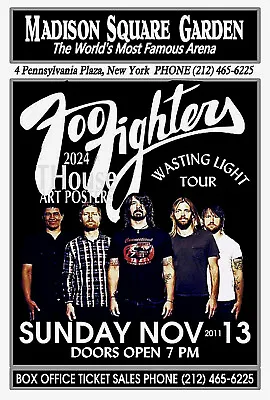 Concert Poster FOO FIGHTERS 2011 Madison Square Garden New York Gig Poster • $15.95