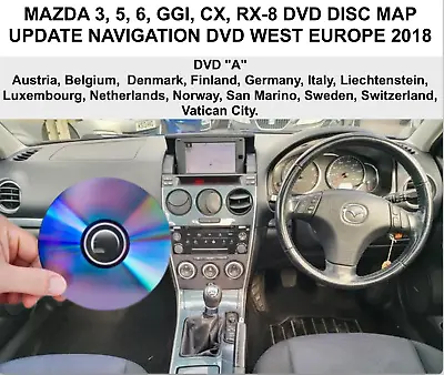 Mazda 3 5 6 Ggi Cx Rx-8 Dvd Disc Map Update Navigation Dvd West Europe 2018 • $24.85