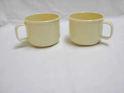 2 Rubbermaid #5520 Heatables Microwave Soup Coffee Cups Mugs Beige/almond • $20