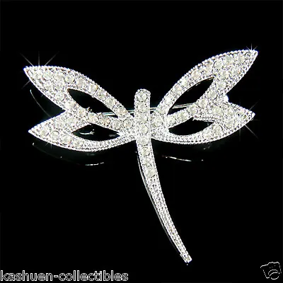 £42.46 • Buy DRAGONFLY Made With Swarovski Crystal Bridal Wedding Prom Jewelry Pin Brooch New