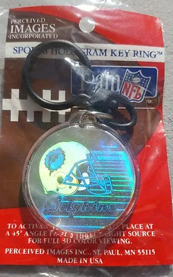 MIAMI DOLPHINS Key Chain Keychain Ring Hologram Dual Sided Design New  • $8.95