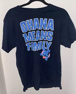 Disney Parks Women's Lilo And Stitch Ohana Means Family Graphic T Size M • $7.50