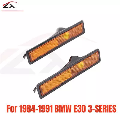 2PC Amber Bumper Side Marker Light Lamp For 1984-1991 BMW E30 3 Series NEW US • $16.87