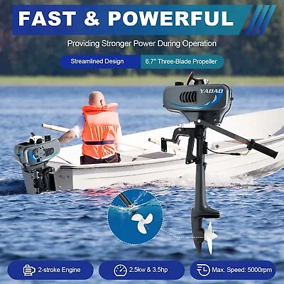 2 Stroke 3.5 HP Outboard Motor Fishing Boat Engine Water Cooled Heavy Duty YODAL • $220