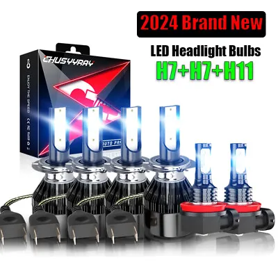 H7 H7 H11 6X LED Headlight Fog Light Bulbs For Mercedes-Benz ML350 2003-2015 • $29.99