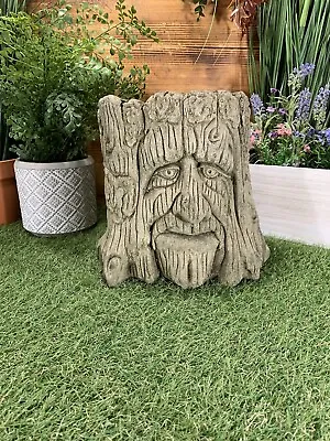 Stone Garden Tree Green Man Planter Plant Pot Cute Ornament • £36.70