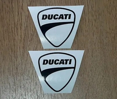 DUCATI Motorbike Helmet Vinyl Sticker SMALL SIZE 3.8 X 4.0 Cm (2x Black Colour) • £3