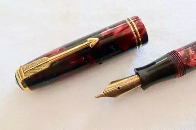 Parker Vacumatic Fountain Pen Rose Red/pink Marble 1948 Canada Vac Pump Filling • $155.42