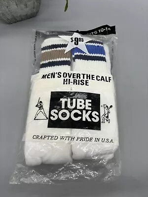 Vintage Men’s Over The Calf Hi-Rise Tube Socks (6 Pr) NOS Sz 10-14 • $68.51