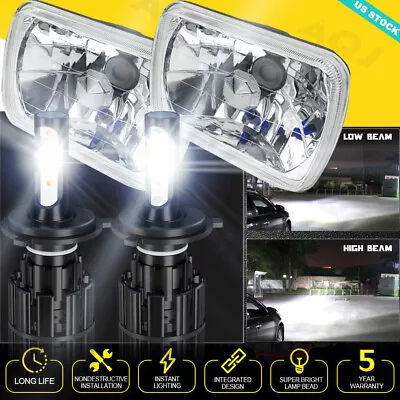 For Chevrolet C10 C20 C30 1981-1986 Pair 7x6  5x7 LED Headlights Hi/Lo DRL Lamp • $125.99