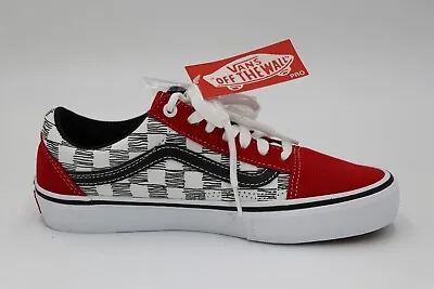 Old Skool Pro Sketchy Checker Red Vans • $52.99