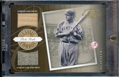 2001 Donruss Classic Combos Babe Ruth Dual Game Used Bat/Jersey #/100 #CC3 • $1499.99