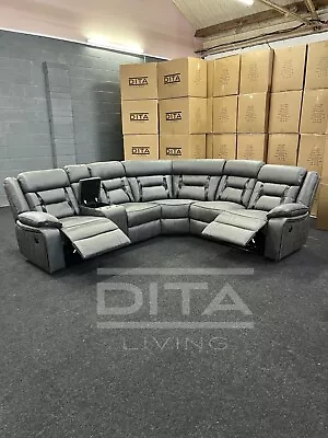 Electric Reclining Corner Sofa Technology Fabric With USB • £1699