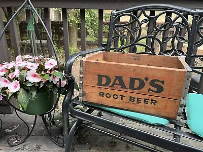 Rare Antique Waukegan IL Dad's Root Beer Large Wooden Soda Crate Ontario • $159.94