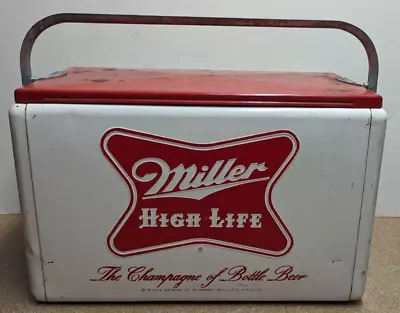 Cronstrom's Miller High Life Beer Metal Picnic Cooler Ice Chest 21  GREAT SHAPE • $249.99