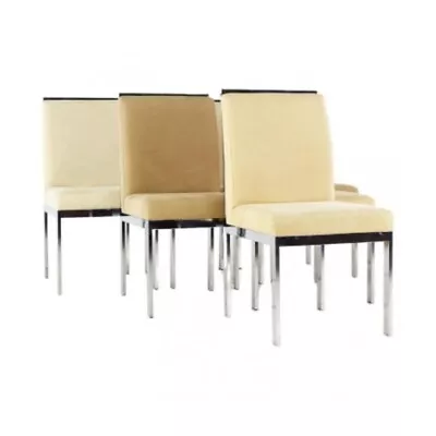 Mid Century Upholstered Chrome Dining Chairs - Set Of 6 • $2847