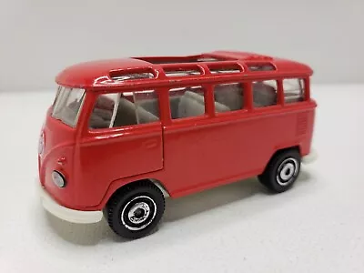 VTG 1998 Matchbox VW VOLKSWAGEN TRANSPORTER Solid Red Bus Windows Moon Roof • $12.05