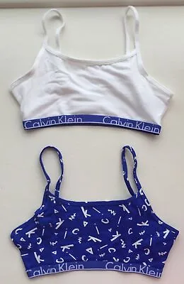 Calvin Klein Girls 2 Pack Bralette Age 6-7 Bnwt • £18.99