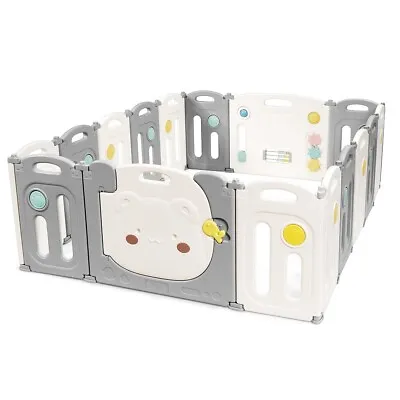 16 Panel Large Foldable Baby Playpen Safety Activity Center BPA Free Baby Fence • £105.95