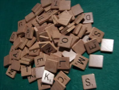 Set 100 GENUINE Authentic SCRABBLE BOARD GAME LETTER TILES  Darkened Dark • $5.50