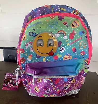 NWT Twinkle Toes Skechers Backpack Light Up Smiley Glitter Bright Pink Teal • $18.50