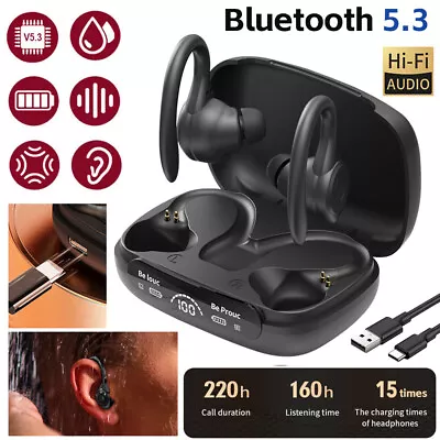 Wireless Bluetooth Headphones Sport Earphones Gym Earbuds With Mic Sweatproof AU • $24.85