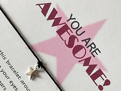 £2.85 • Buy Beautiful 'You Are Awesome!' Gift Cards And Wish String / Bracelet